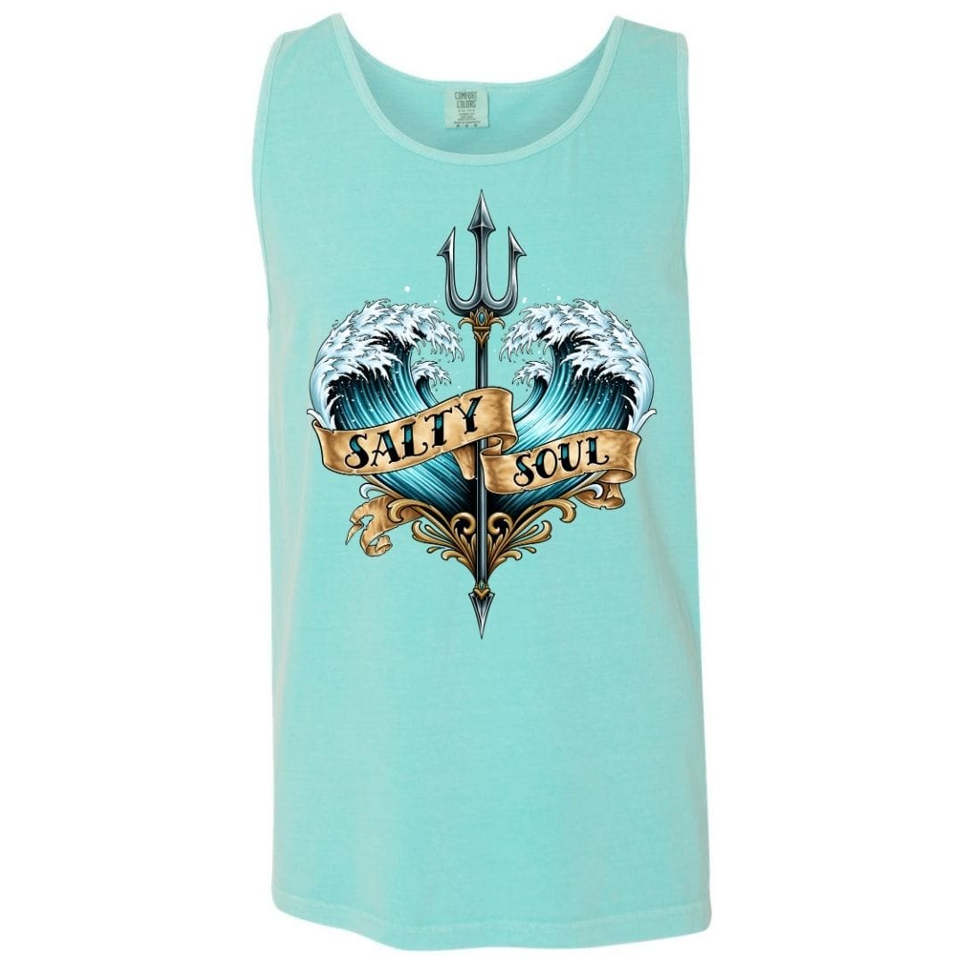 Mountains &amp; Mermaids Salty Soul Boyfriend Tank Small / Chalky Mint