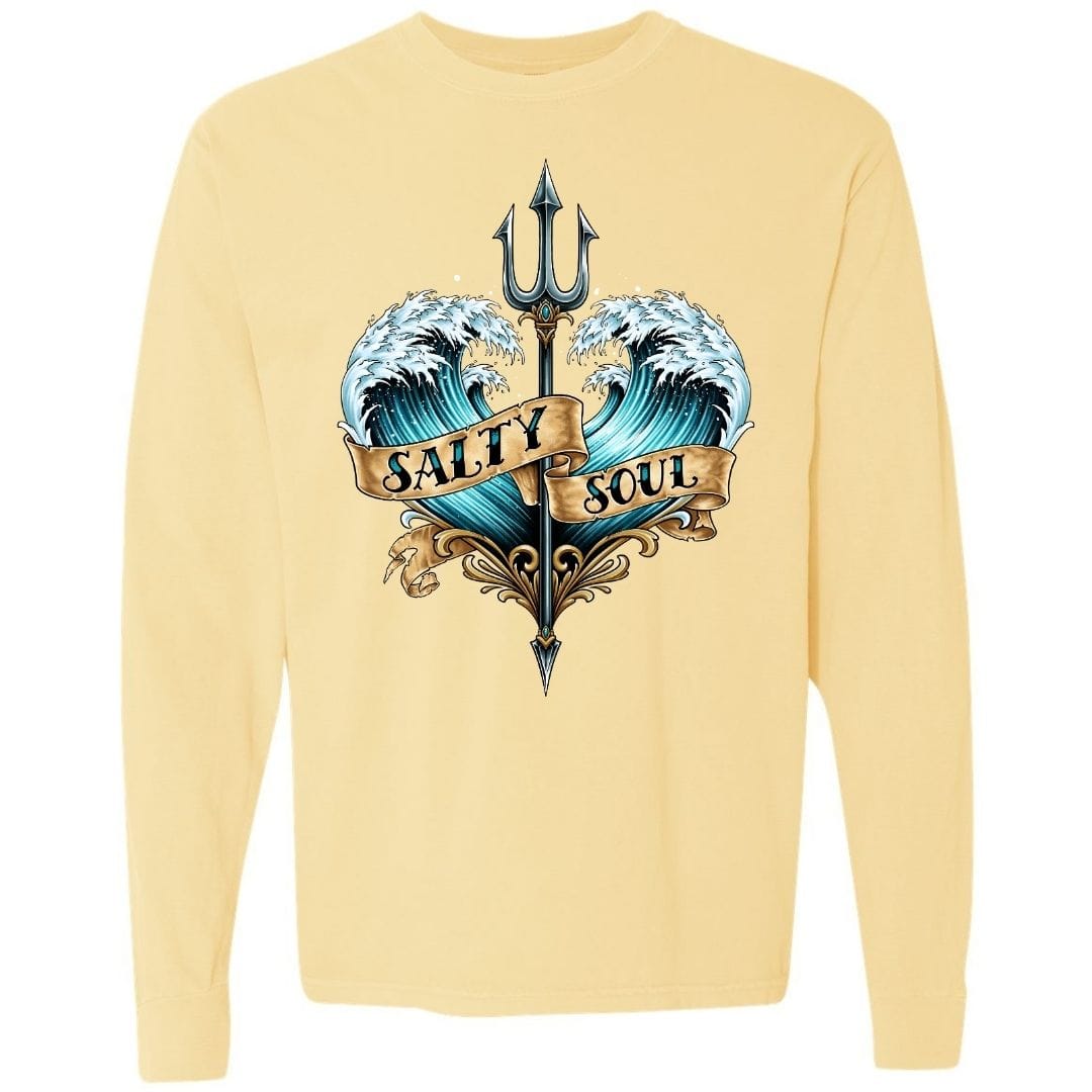 Mountains & Mermaids Salty Soul Long Sleeve T-Shirt Small / Sunshine