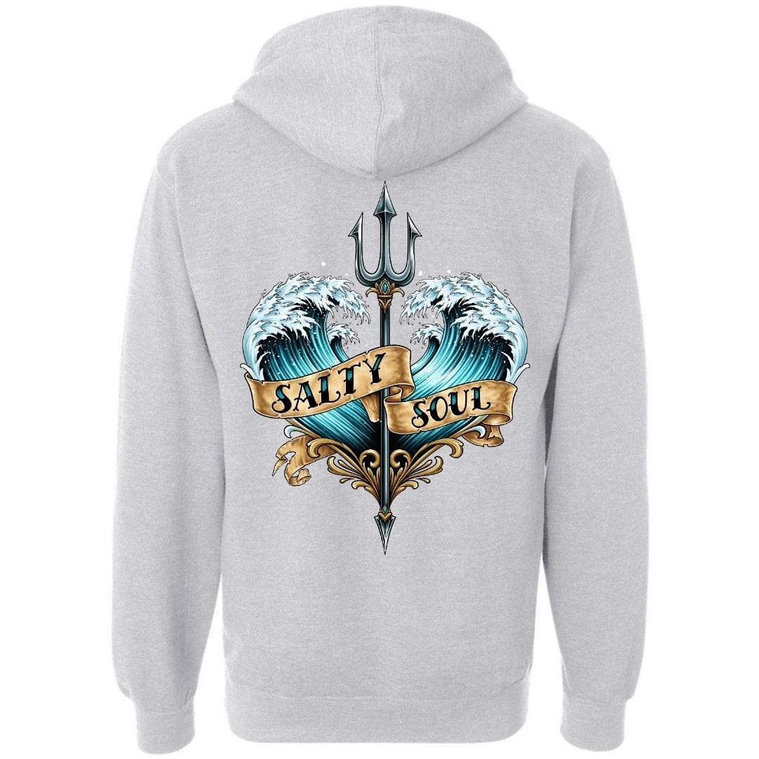 Mountains & Mermaids Salty Soul Pullover Hoodie Small / Ash Gray