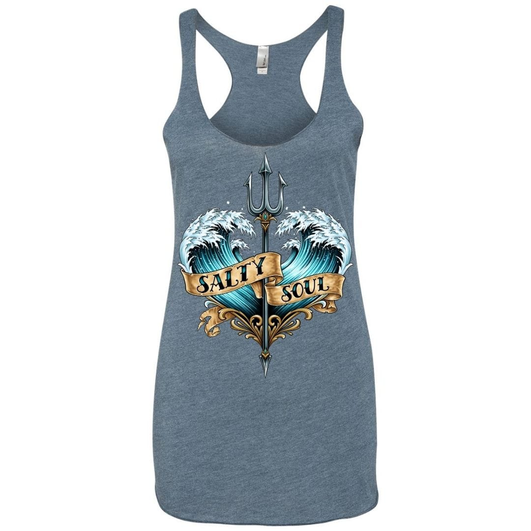 Mountains & Mermaids Salty Soul Racerback Tank Small / Indigo