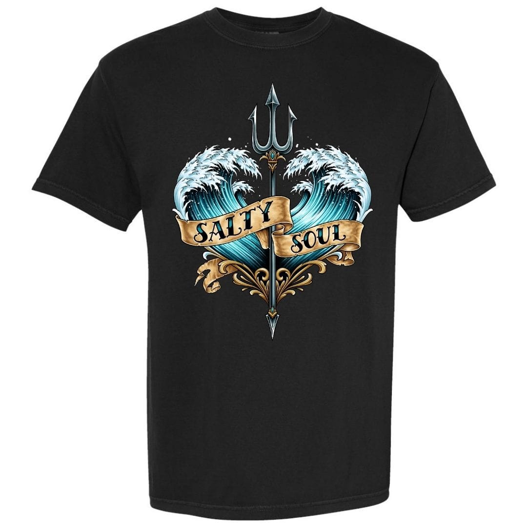 Mountains & Mermaids Salty Soul T-Shirt Small / Black