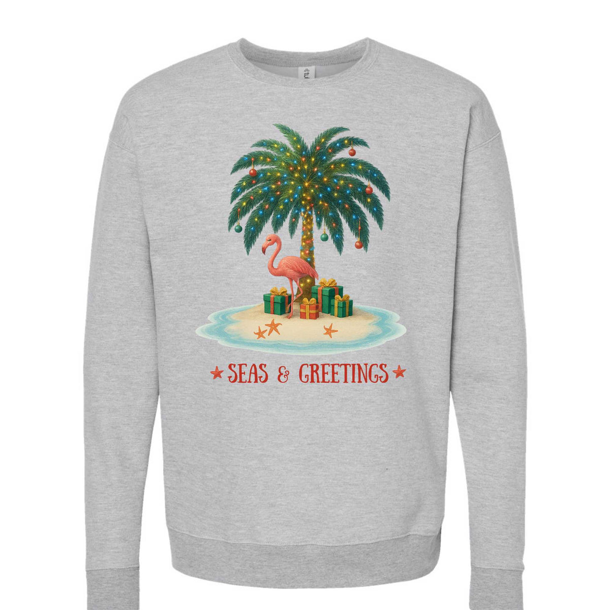 Mountains & Mermaids Seas & Greetings Crewneck Sweatshirt Small / Gray