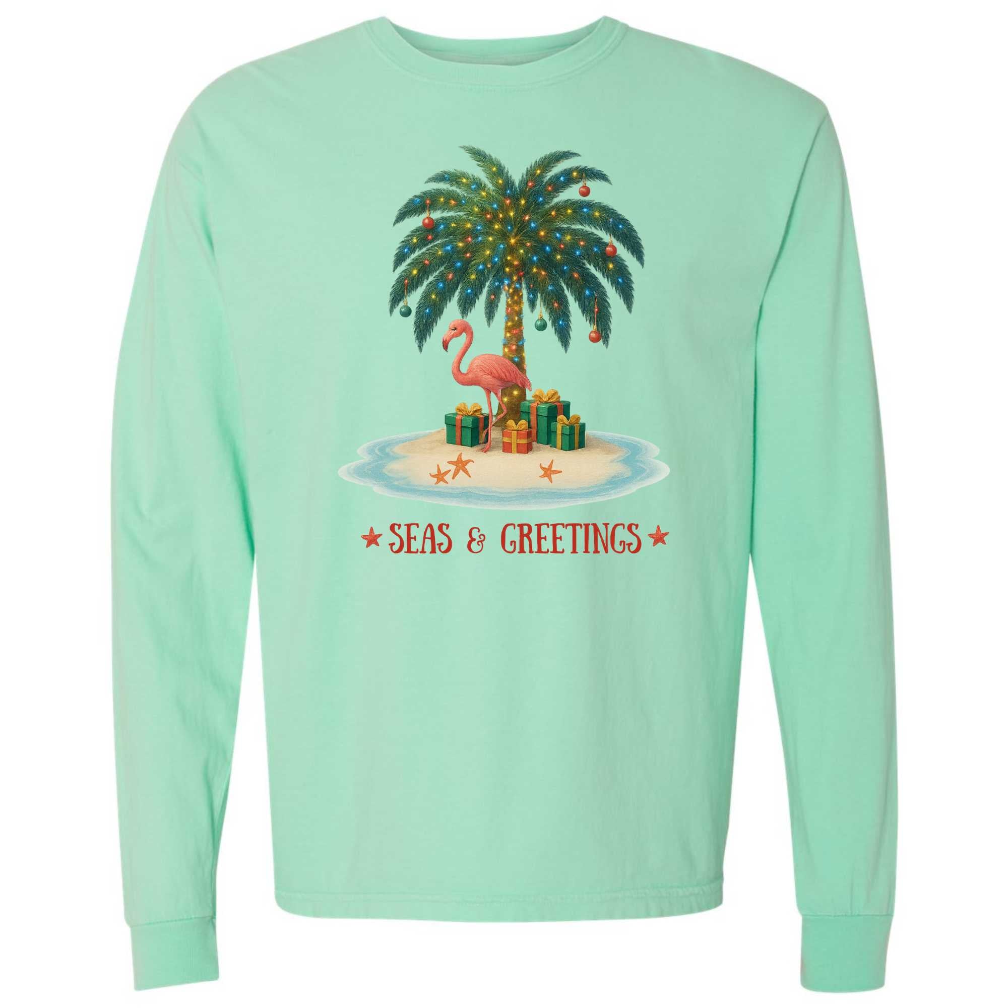 Mountains & Mermaids Seas & Greetings Long Sleeve T-Shirt Small / Island Reef