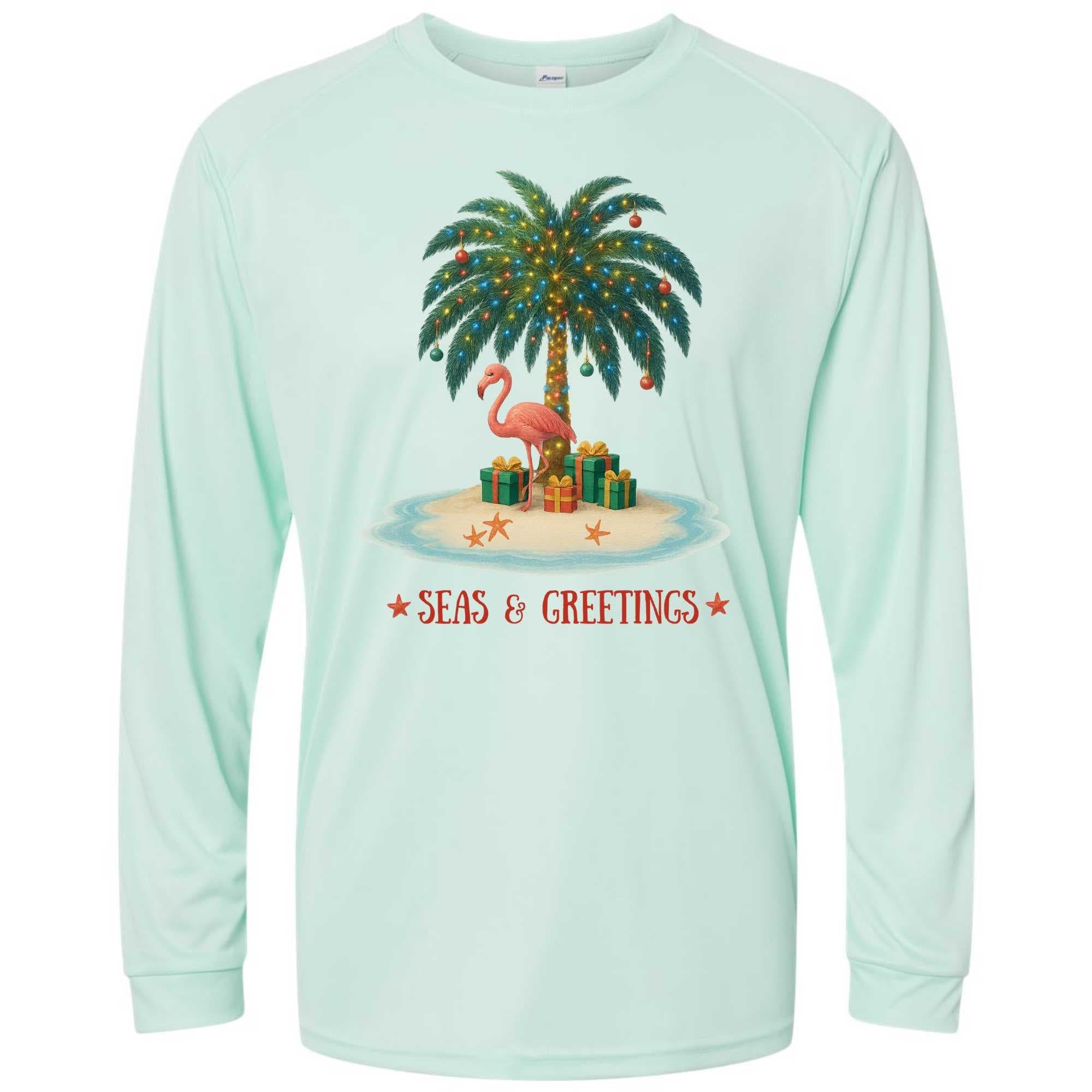 Mountains & Mermaids Seas & Greetings Performance Sun Shirt Small / Mint