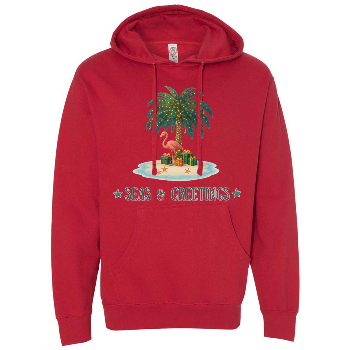 Mountains & Mermaids Seas & Greetings Pullover Hoodie Small / Red