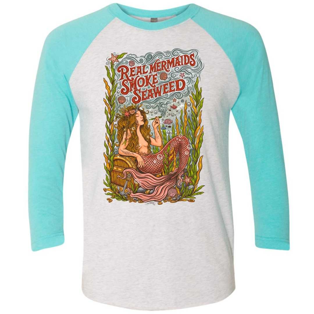 Mountains &amp; Mermaids Seaweed Siren Baseball T-Shirt Small