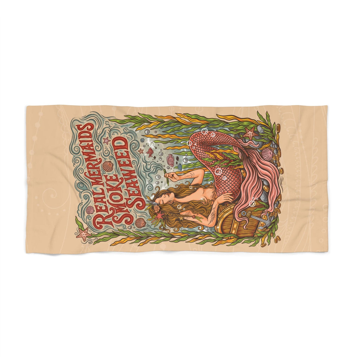 Mountains & Mermaids Seaweed Siren Beach Towel 36" × 72" 22478904849434588067