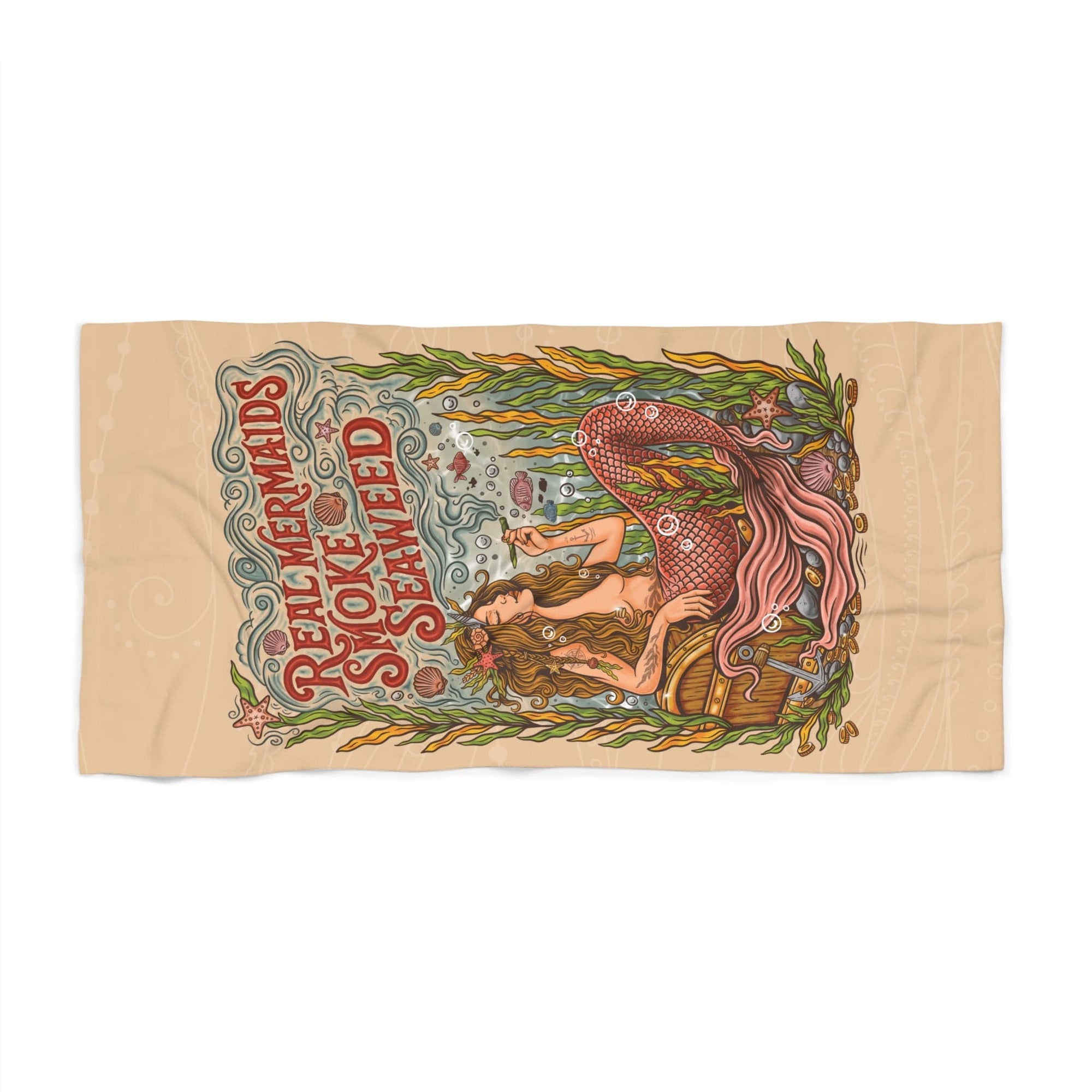 Mountains & Mermaids Seaweed Siren Beach Towel 36" × 72" 22478904849434588067