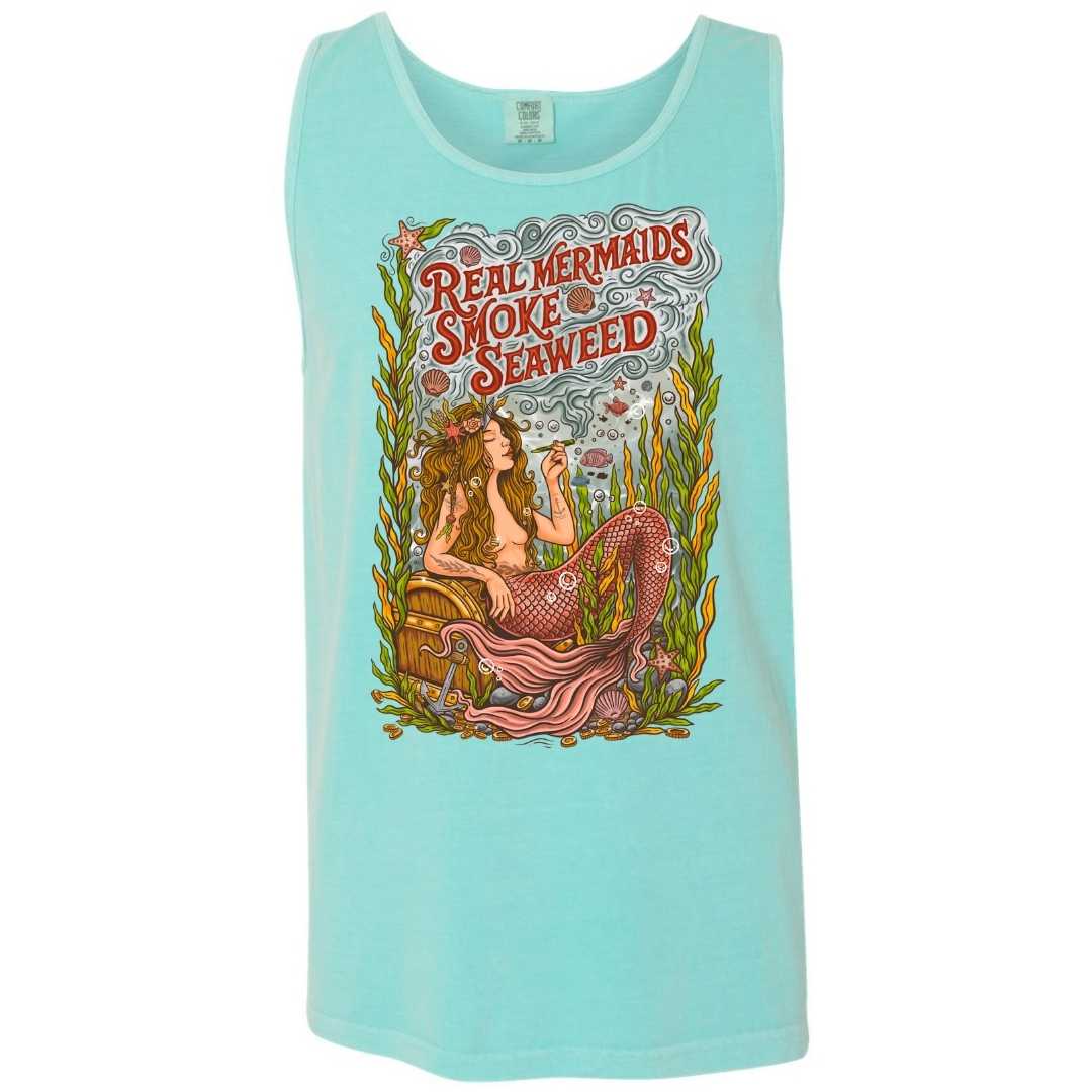 Mountains & Mermaids Seaweed Siren Boyfriend Tank (Chalky Mint) Small MM4594