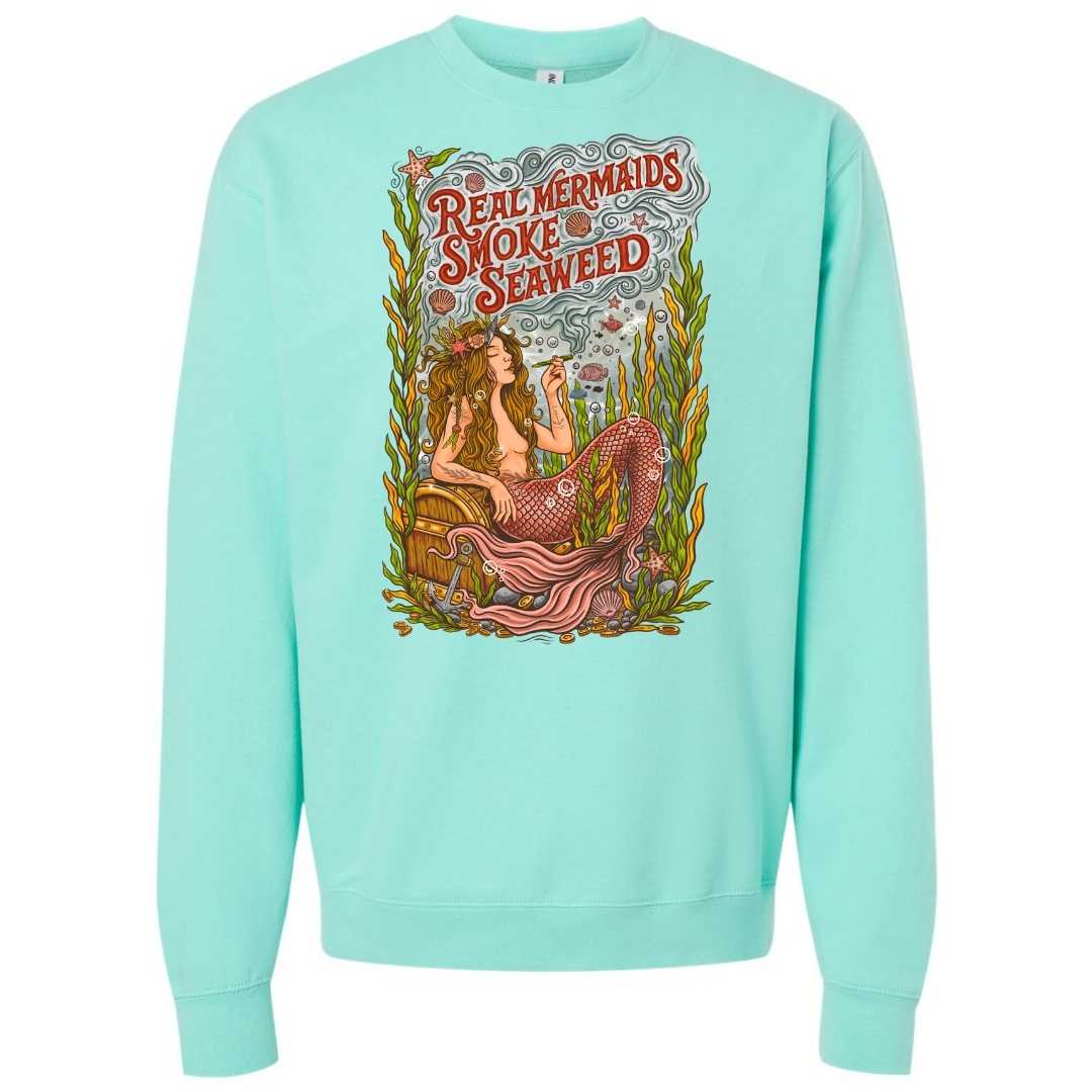 Mountains &amp; Mermaids Seaweed Siren Crewneck Sweatshirt (Mint) Small MM4546