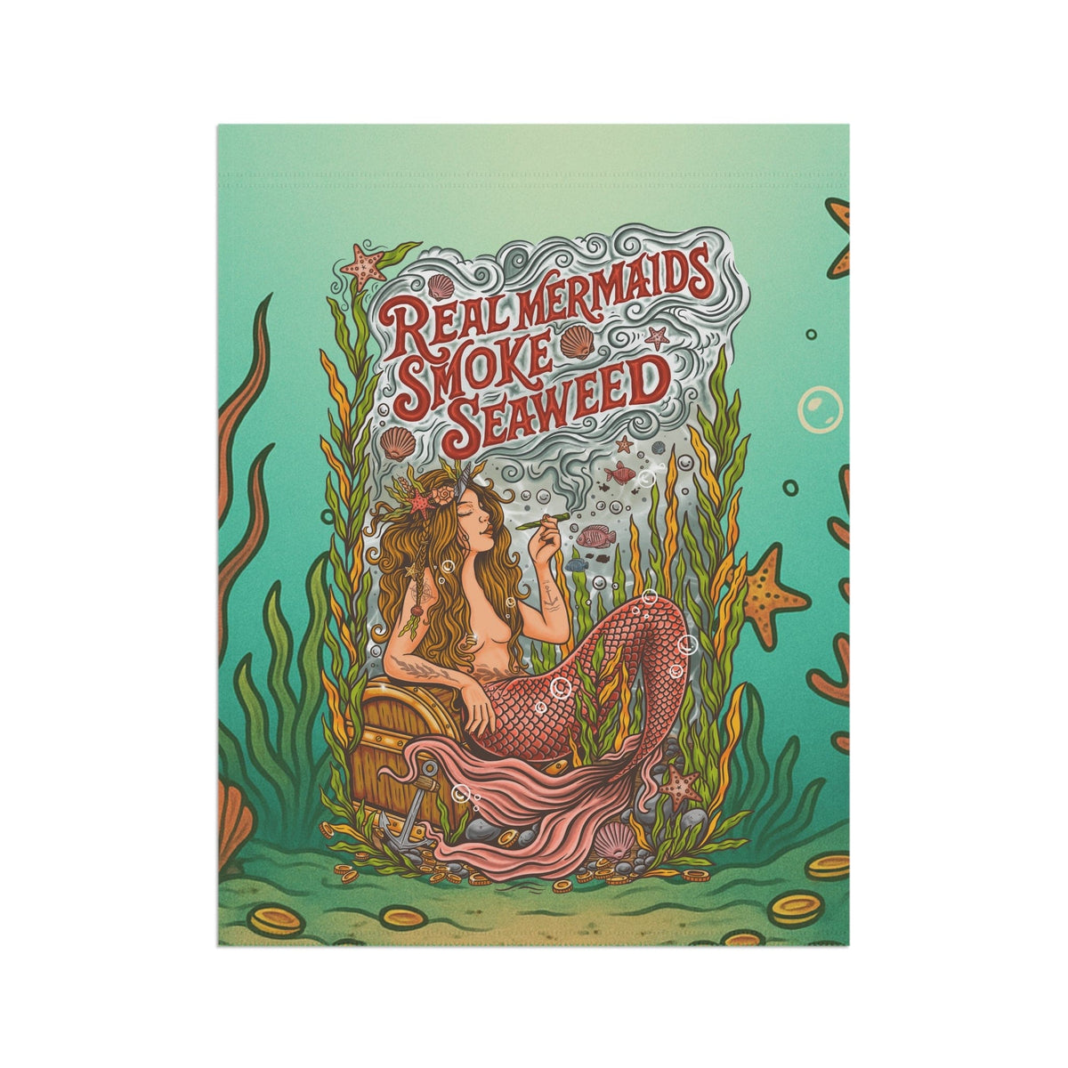 Mountains & Mermaids Seaweed Siren Flag 24.5'' × 32'' 25819134900793627774