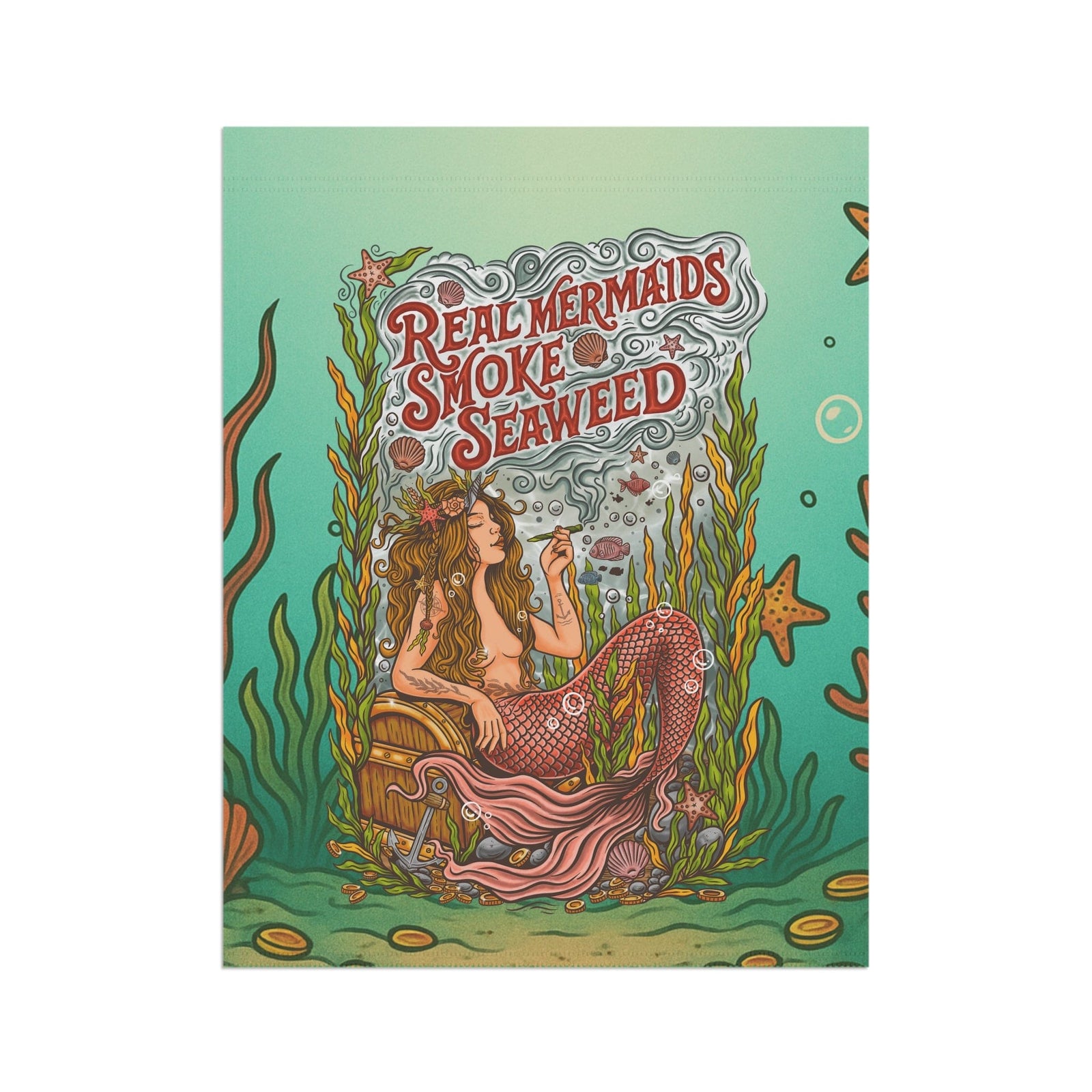 Mountains & Mermaids Seaweed Siren Flag 24.5'' × 32'' 25819134900793627774