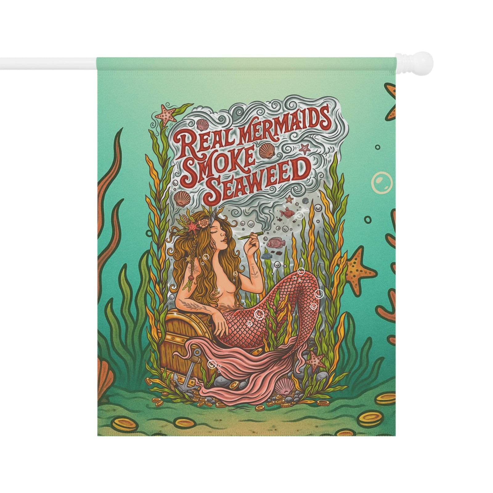 Mountains & Mermaids Seaweed Siren Flag 24.5'' × 32'' 25819134900793627774