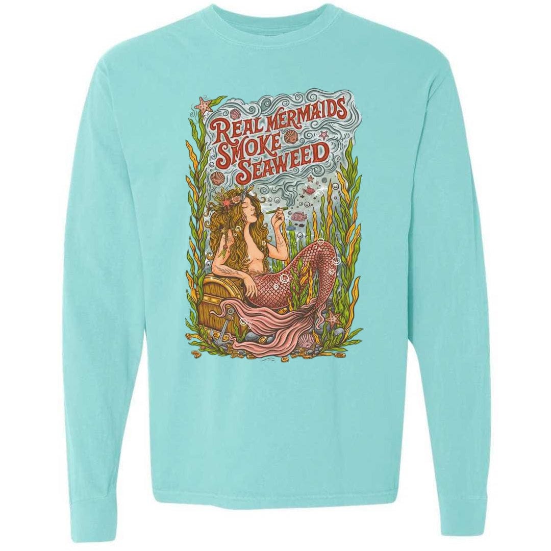 Mountains &amp; Mermaids Seaweed Siren Long Sleeve T-Shirt (Chalky Mint) Small MM4570