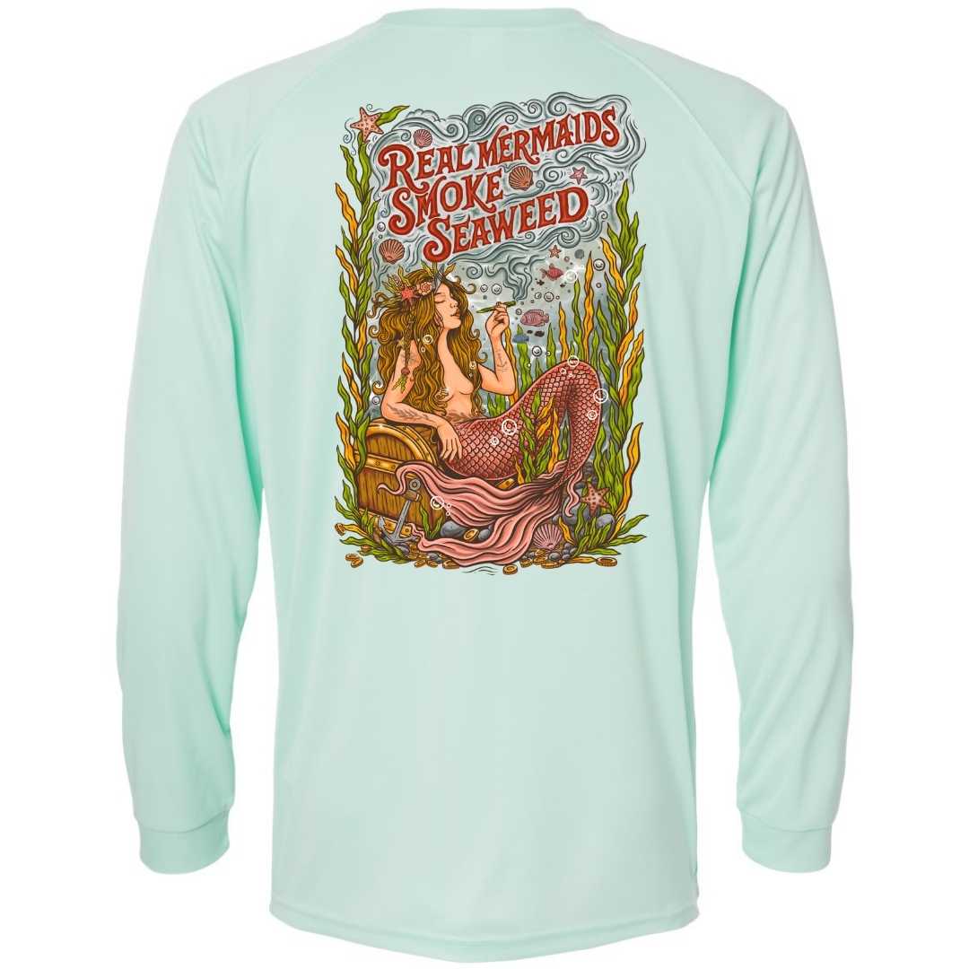 Mountains &amp; Mermaids Seaweed Siren Performance Sun Shirt (Mint) Small MM4564