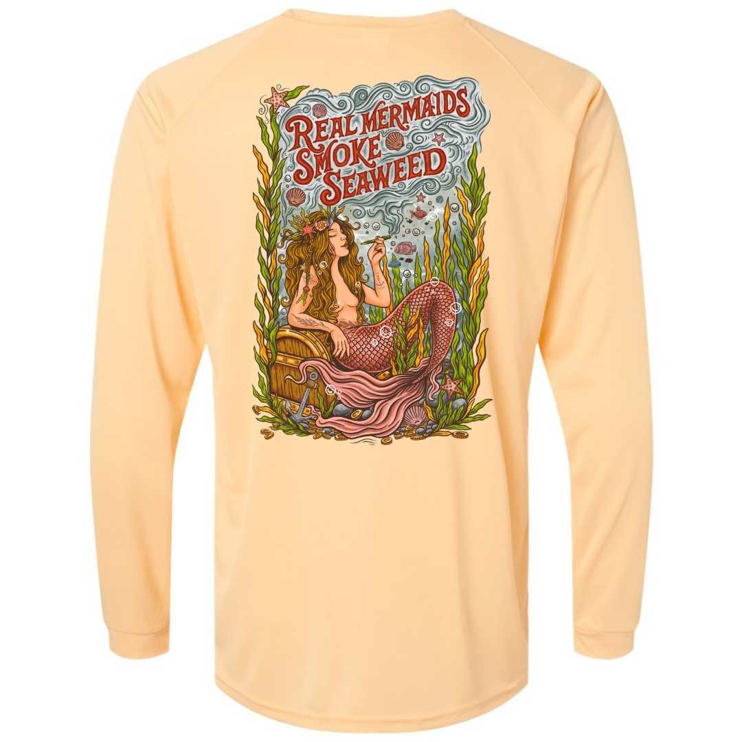 Mountains &amp; Mermaids Seaweed Siren Performance Sun Shirt (Peachy) Small MM4558