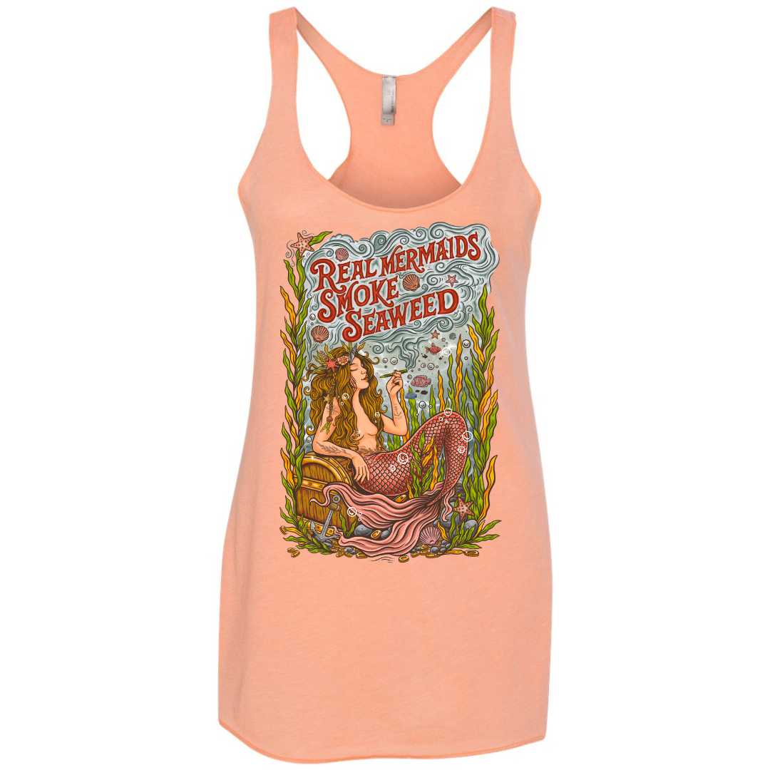 Mountains &amp; Mermaids Seaweed Siren Racerback Tank (Peachy) Small MM4616