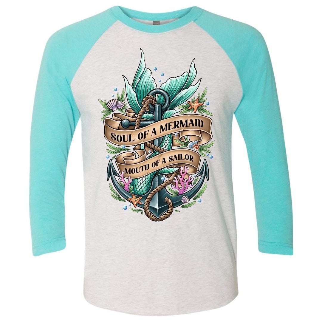 Mountains & Mermaids Soul Of A Mermaid Baseball T-Shirt Small / Tahiti