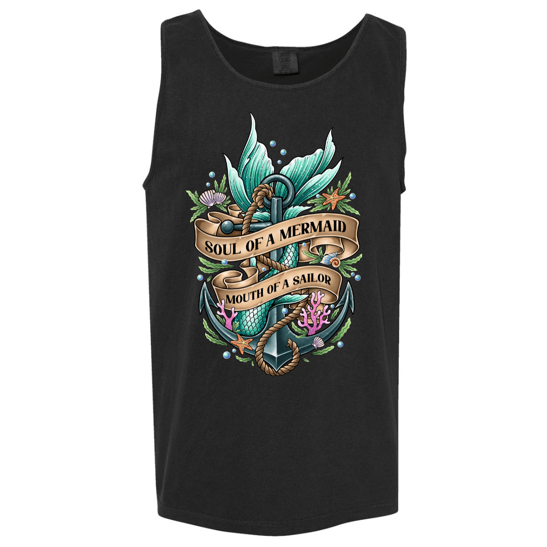 Mountains & Mermaids Soul Of A Mermaid Boyfriend Tank Small / Black