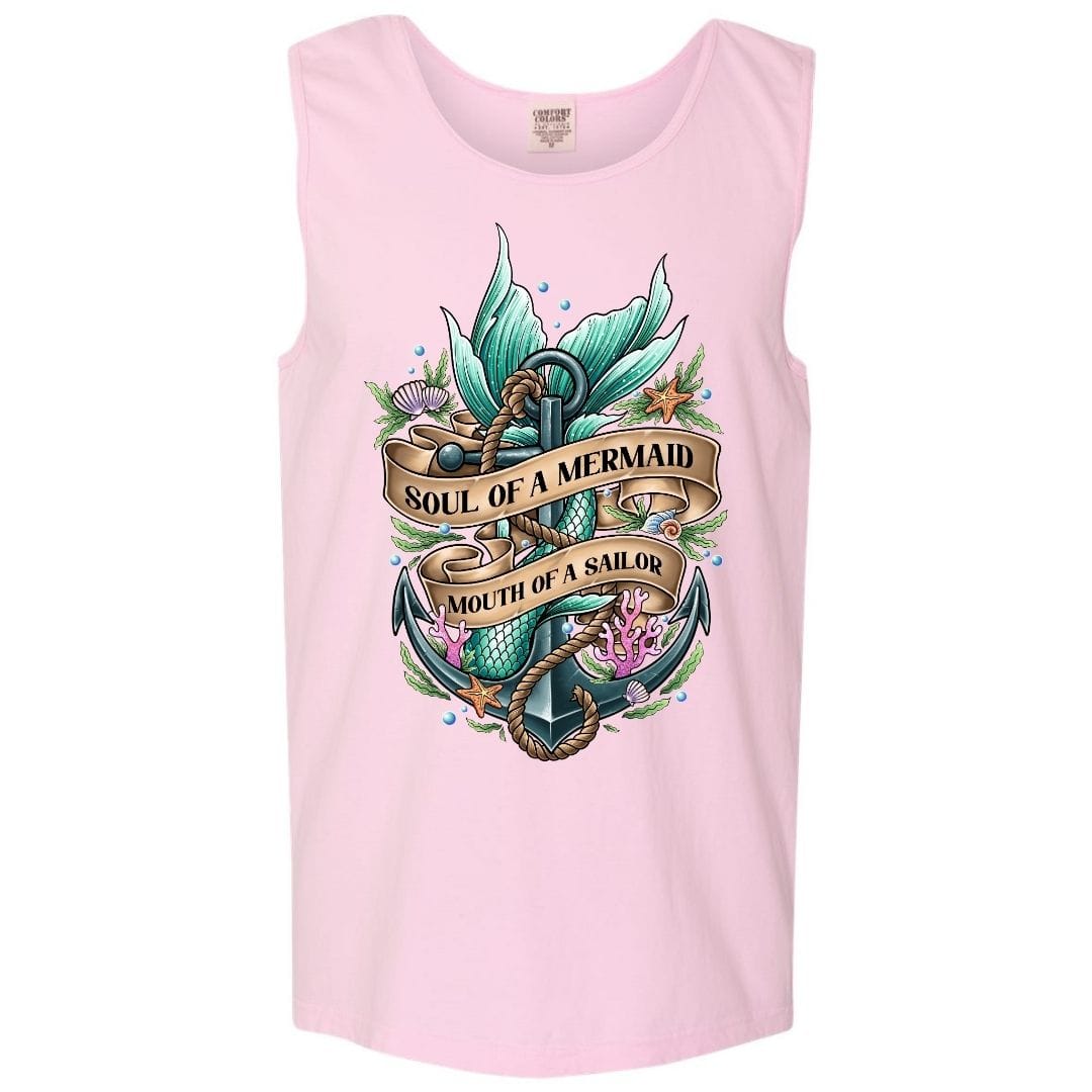 Mountains & Mermaids Soul Of A Mermaid Boyfriend Tank Small / Blossom