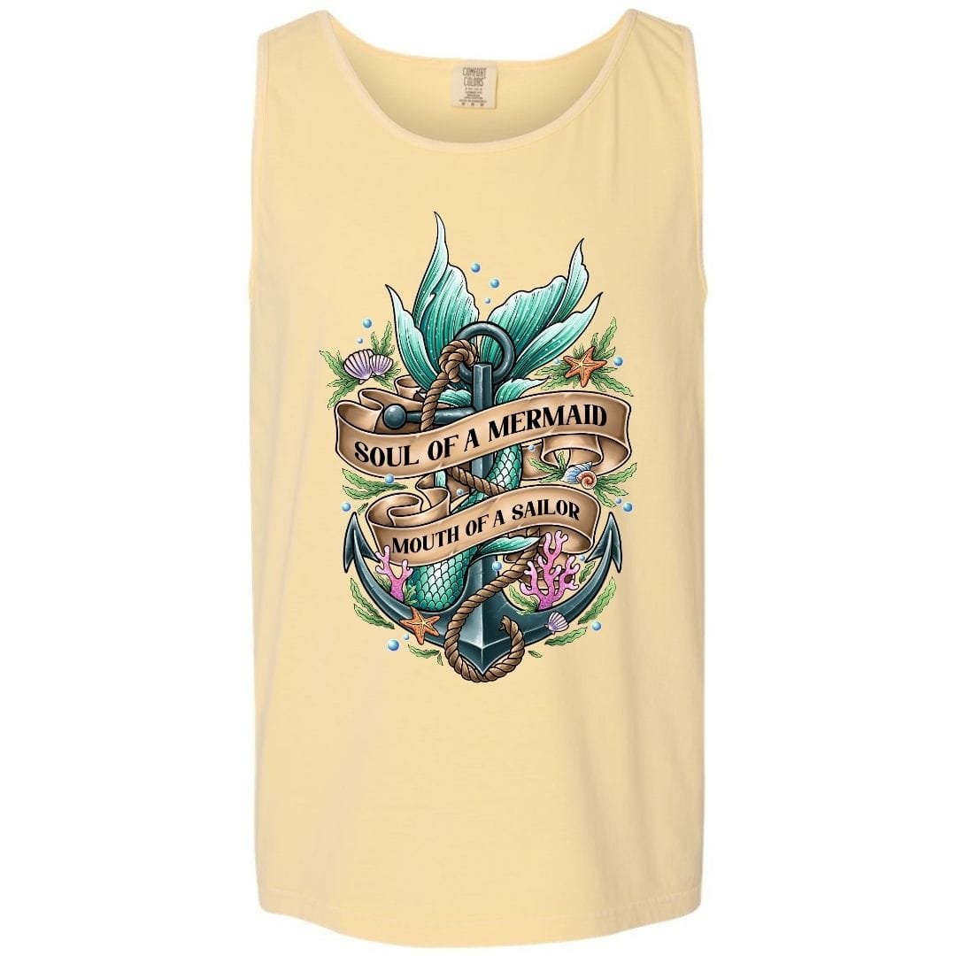 Mountains & Mermaids Soul Of A Mermaid Boyfriend Tank Small / Sunshine