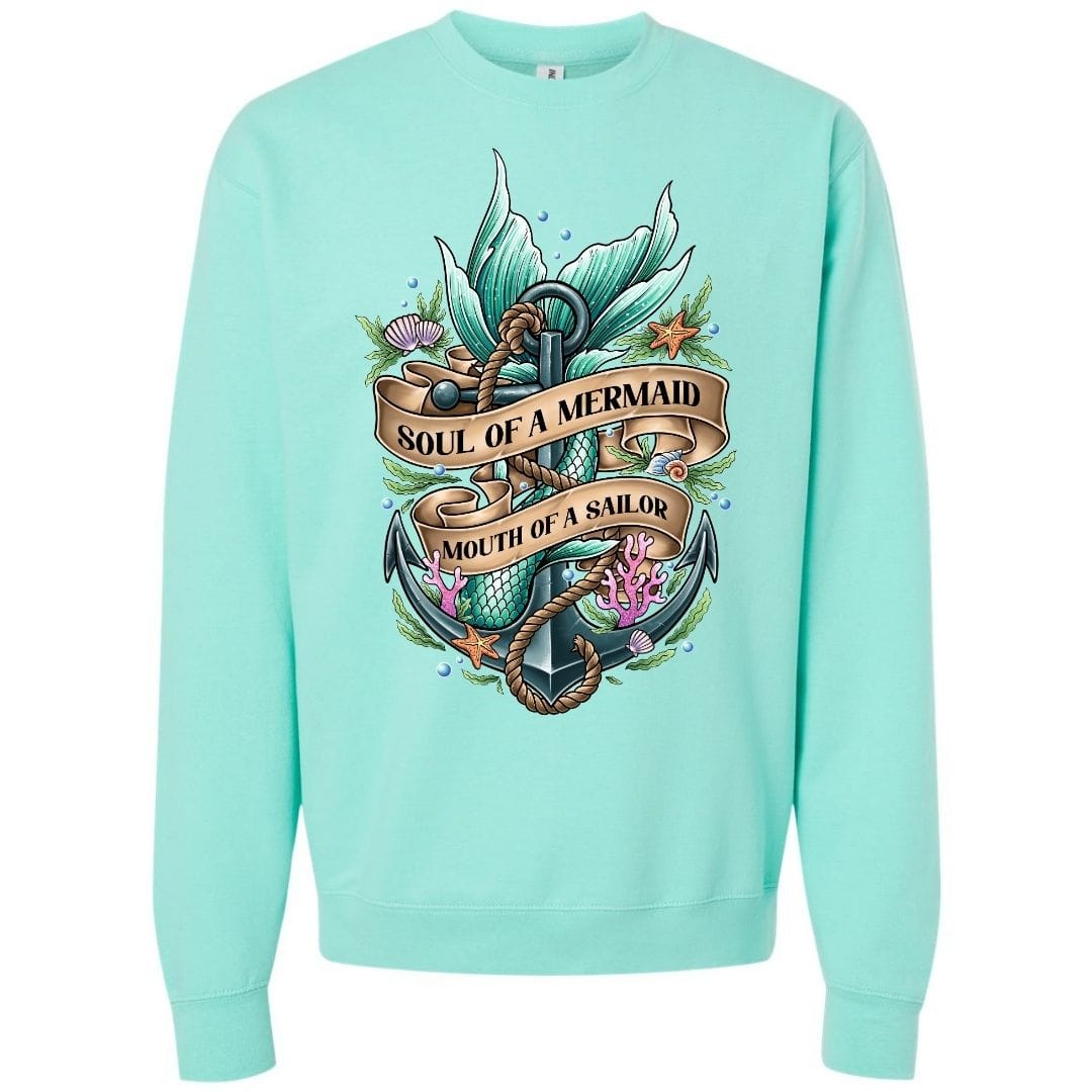 Mountains & Mermaids Soul Of A Mermaid Crewneck Sweatshirt Small / Mint