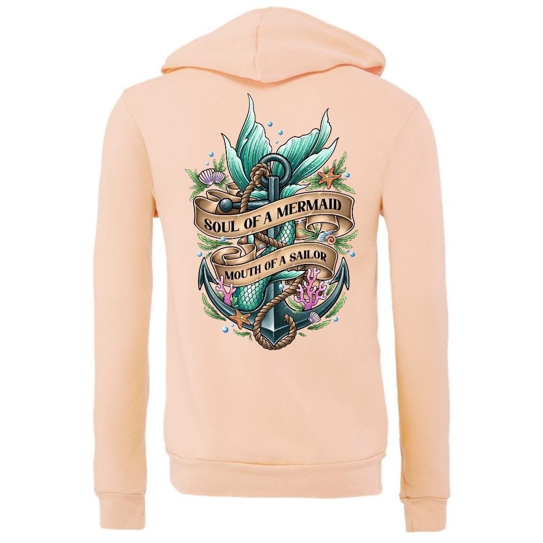 Mountains & Mermaids Soul Of A Mermaid Full Zip Fleece Hoodie Small / Peach