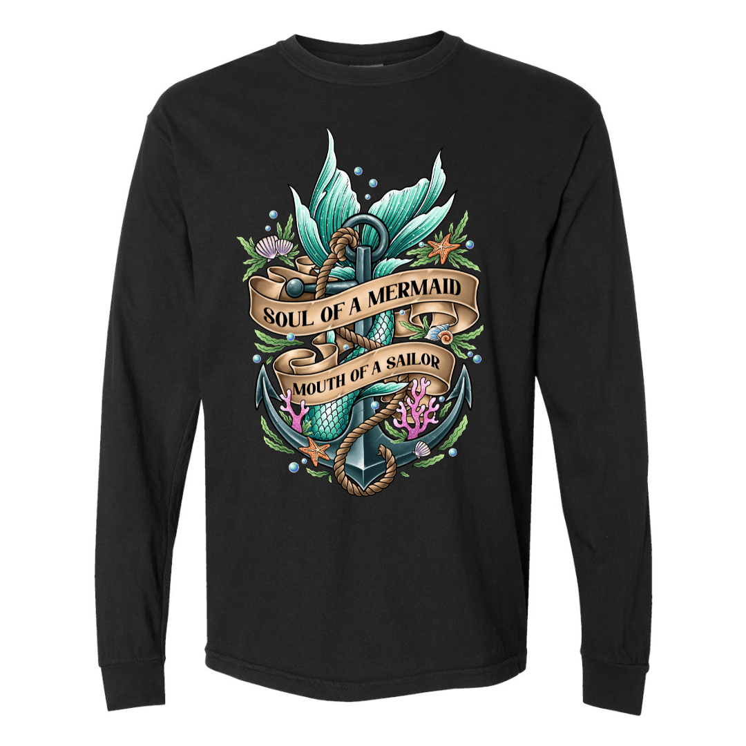 Mountains & Mermaids Soul Of A Mermaid Long Sleeve T-Shirt Small / Black