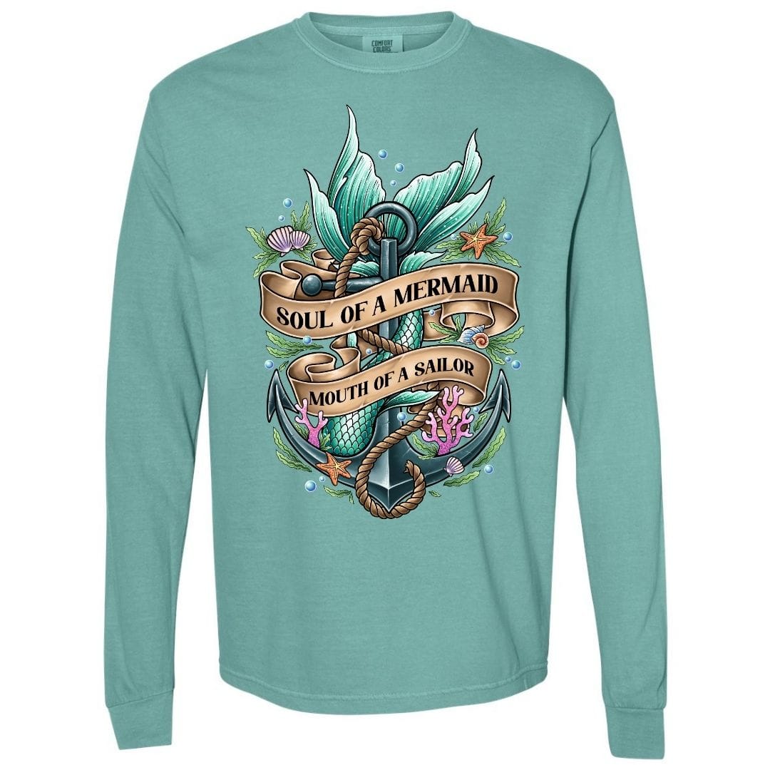 Mountains &amp; Mermaids Soul Of A Mermaid Long Sleeve T-Shirt Small / Seafoam