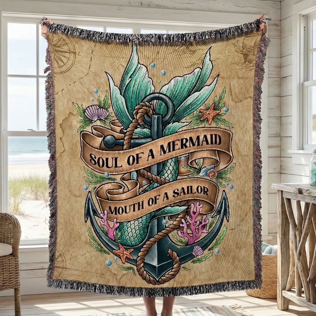 Mountains & Mermaids Soul of a Mermaid, Mouth of a Sailor Woven Blanket 52'' × 37'' 22415185457728318216