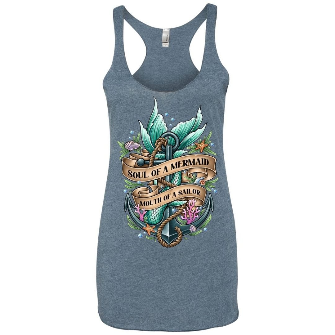 Mountains & Mermaids Soul Of A Mermaid Racerback Tank Small / Indigo