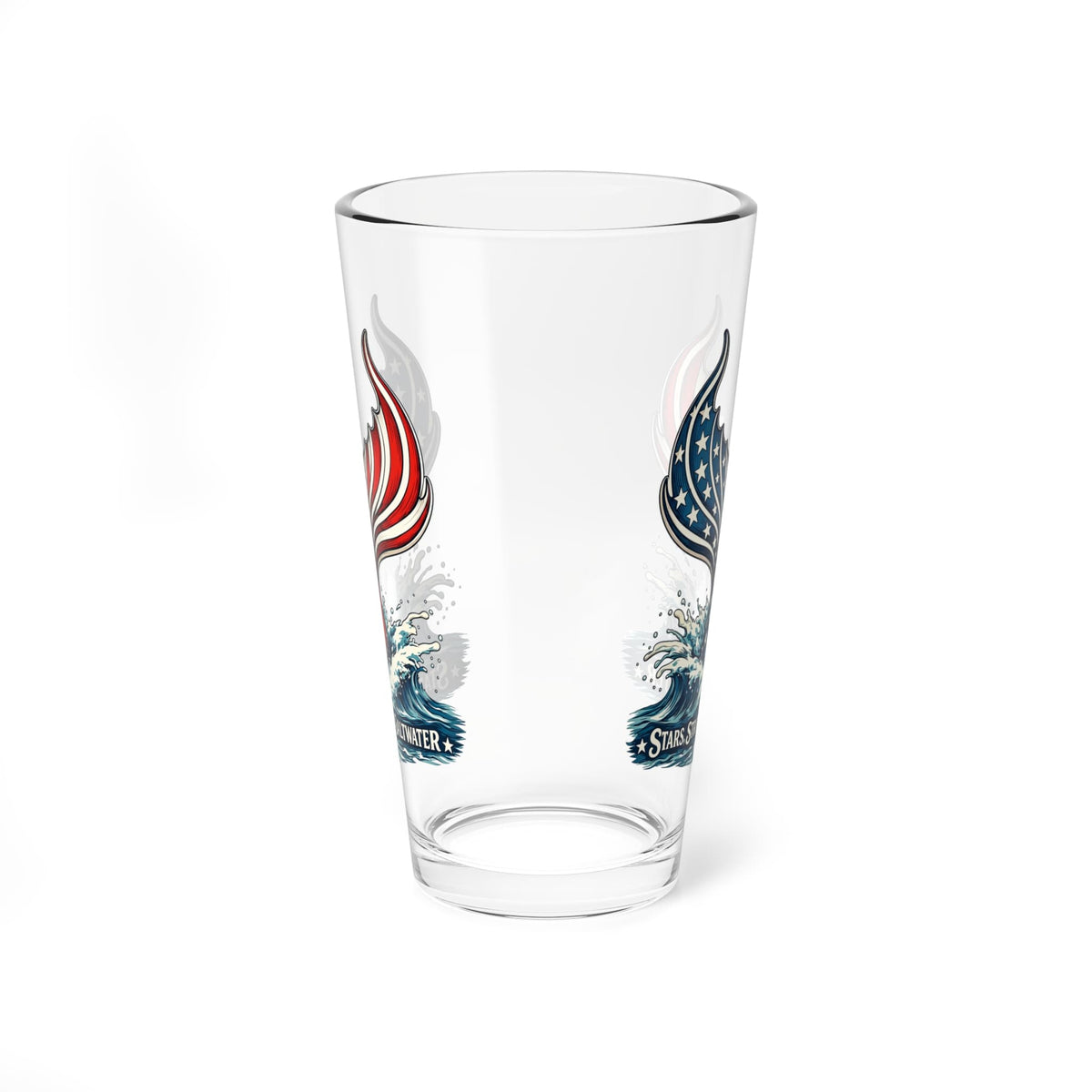 Mountains & Mermaids Stars, Stripes & Saltwater 16oz Pint Glass 16oz 26563390652457937311