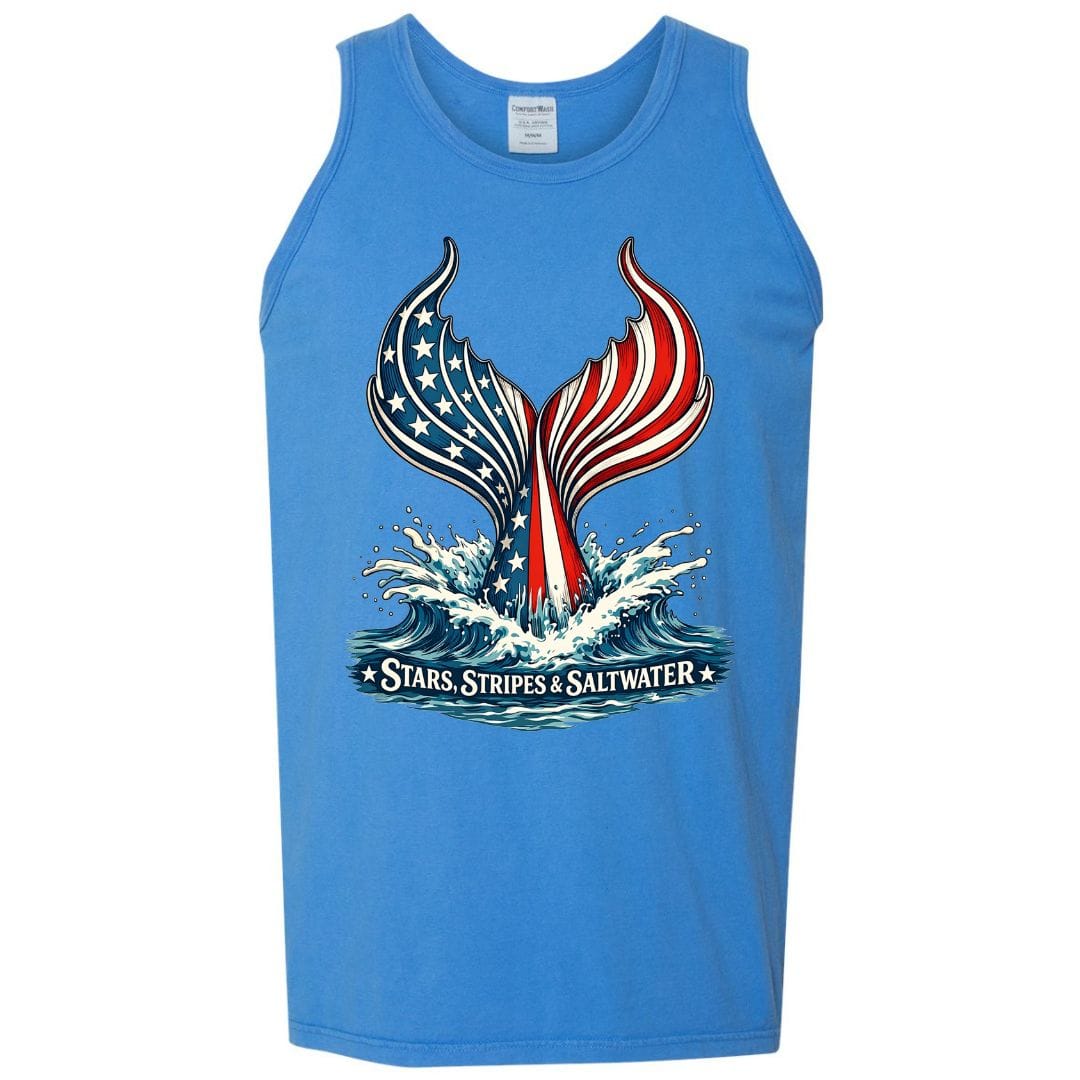 Mountains & Mermaids Stars, Stripes & Saltwater Boyfriend Tank Small / Summer Blue