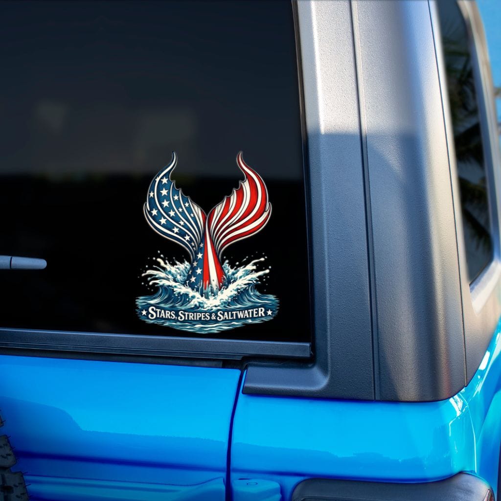 Mountains & Mermaids Stars, Stripes & Saltwater Decal