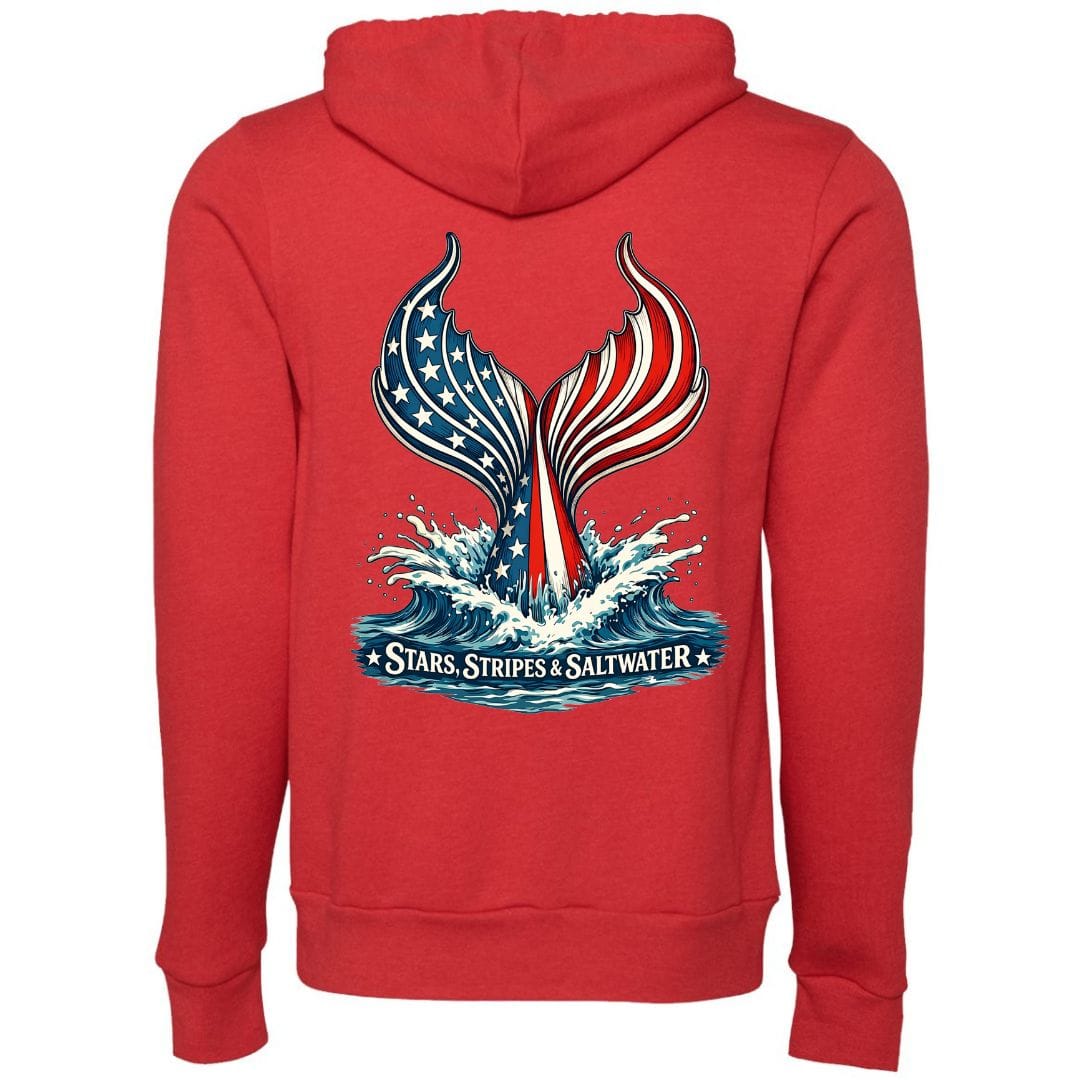 Mountains & Mermaids Stars, Stripes & Saltwater Fleece Zip Hoodie Small / Heather Red