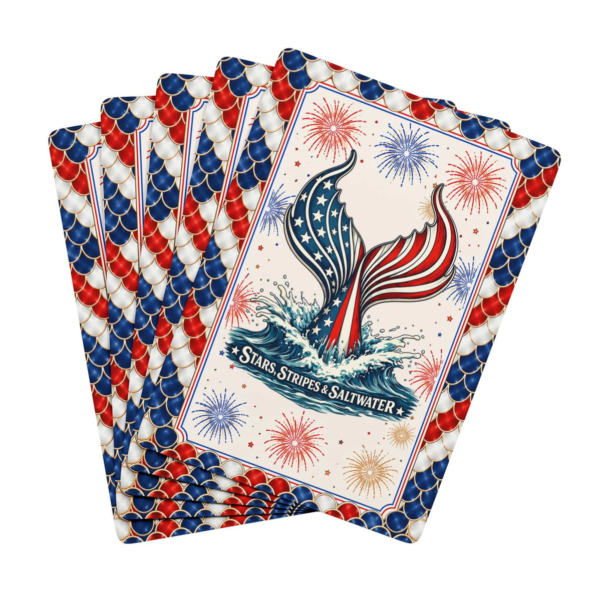 Mountains & Mermaids Stars, Stripes & Saltwater Playing Cards 2.5" x 3.5" 24666456460864918274