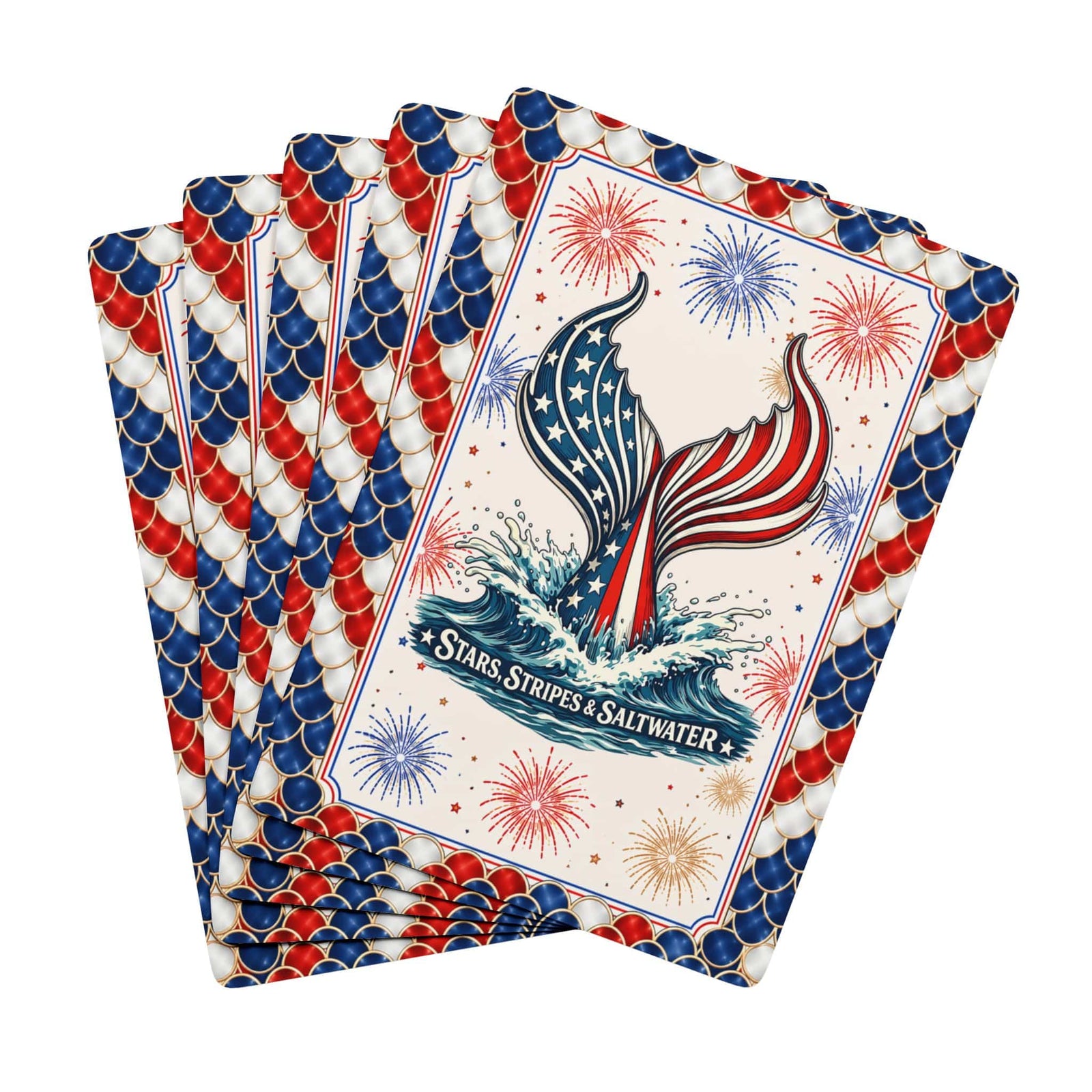 Mountains & Mermaids Stars, Stripes & Saltwater Playing Cards 2.5" x 3.5" 24666456460864918274