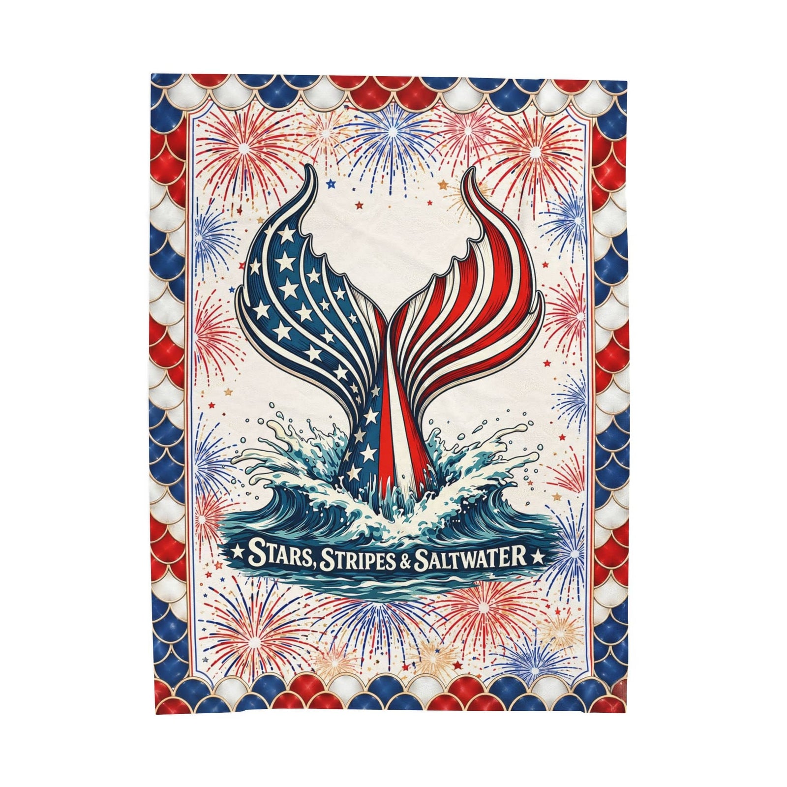 Mountains & Mermaids Stars, Stripes & Saltwater Plush Blanket