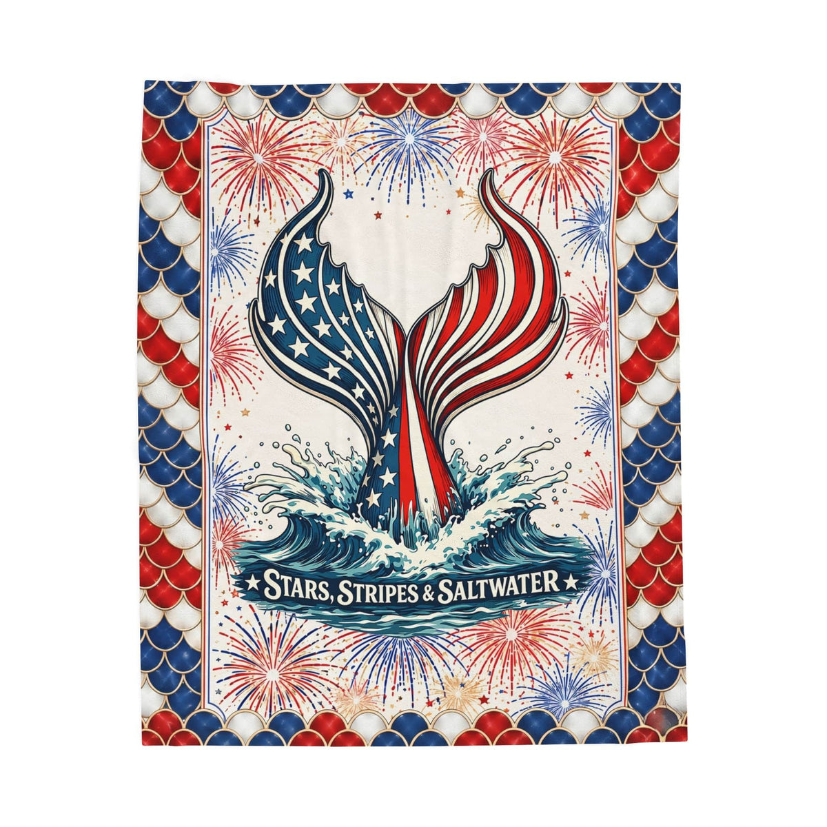 Mountains & Mermaids Stars, Stripes & Saltwater Plush Blanket