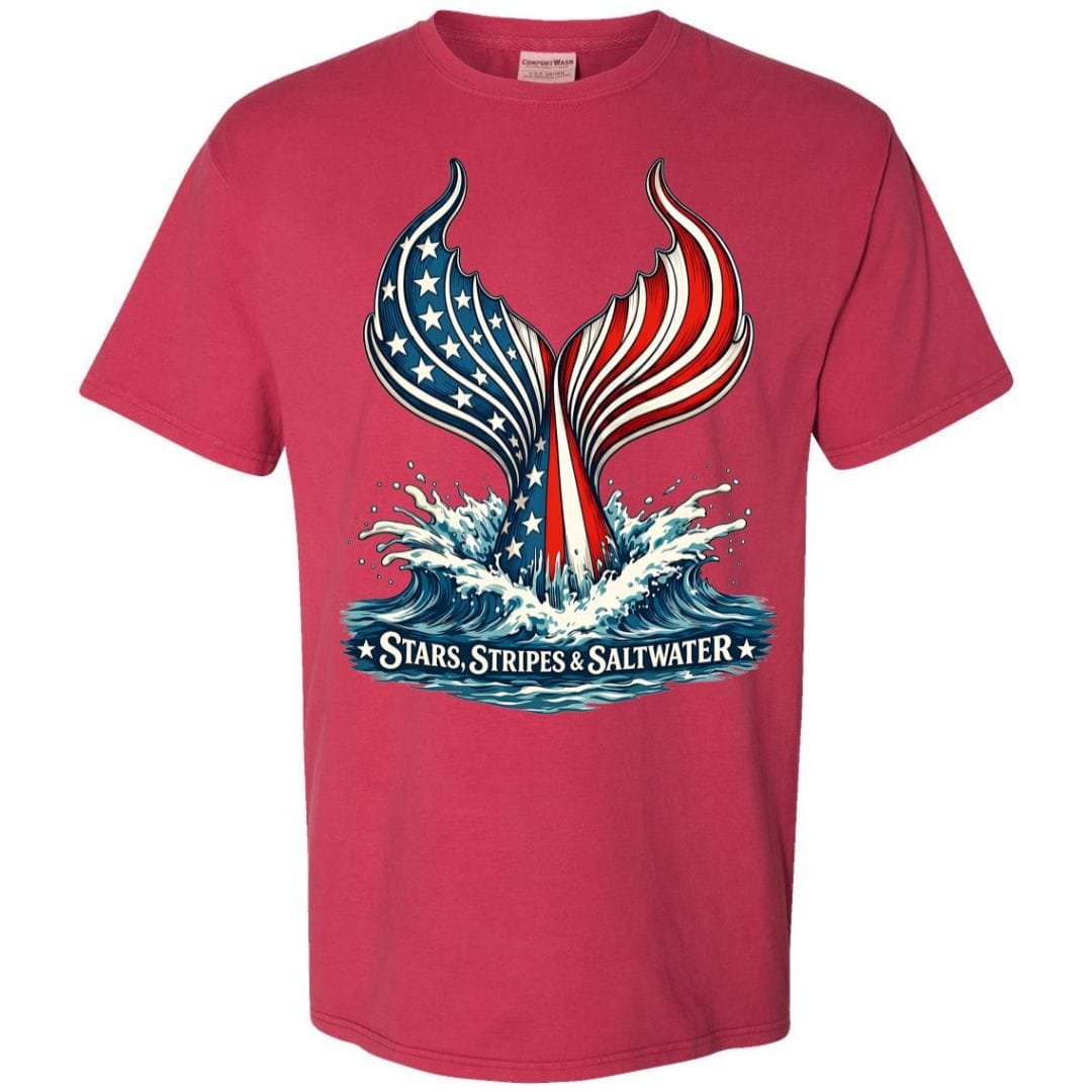 Mountains & Mermaids Stars, Stripes & Saltwater Short Sleeve T-Shirt Small / Heather Red