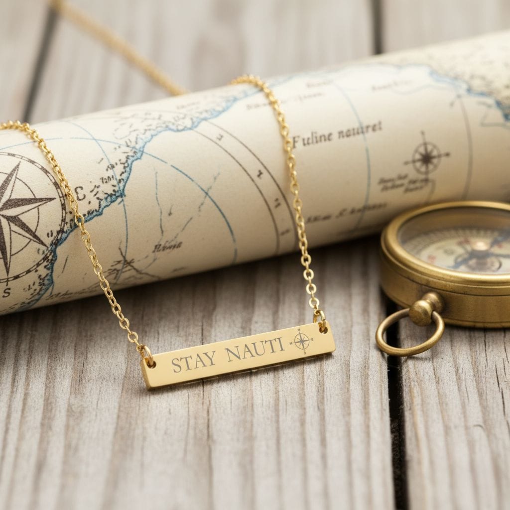 Mountains &amp; Mermaids Stay Nauti Horizontal Bar Necklace