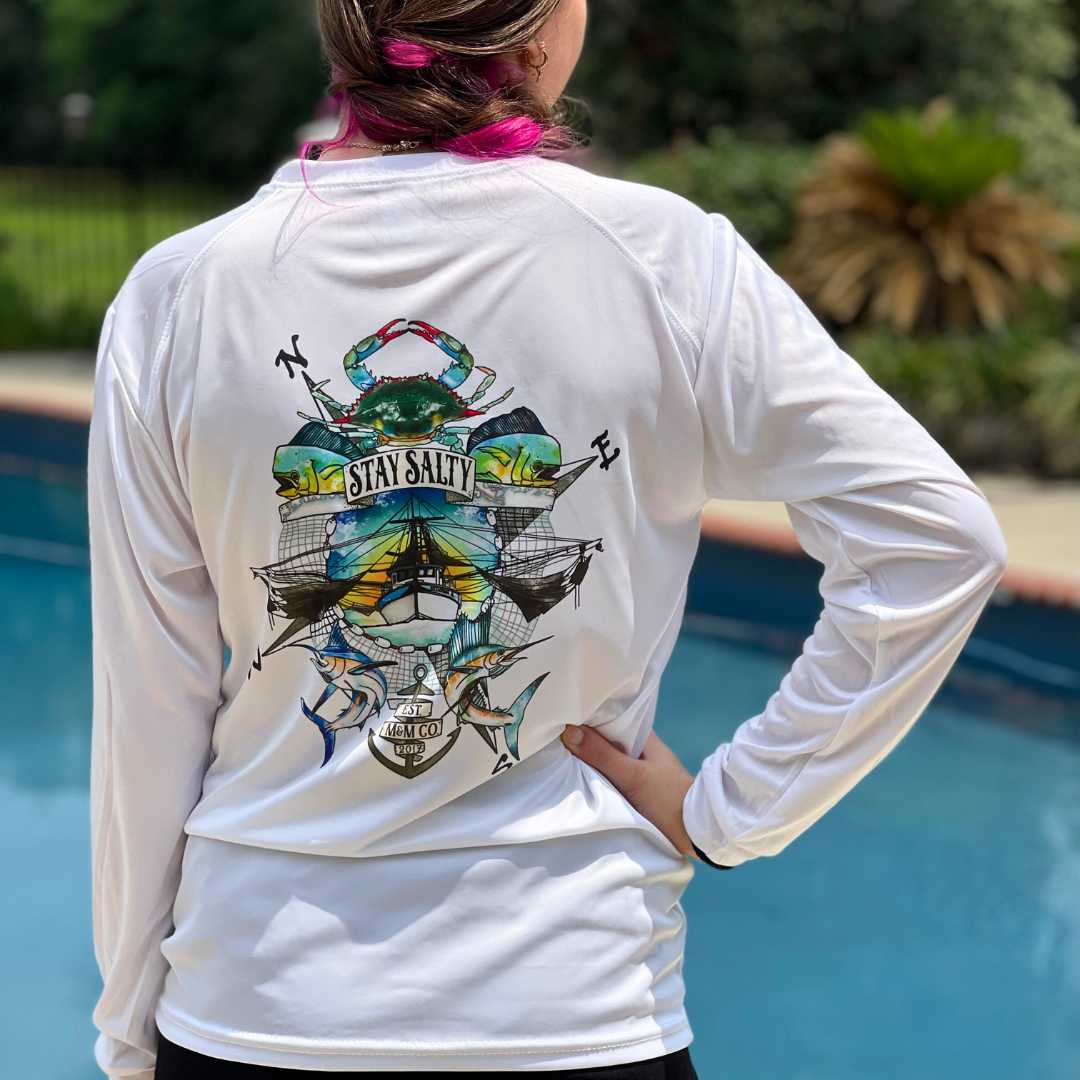 Mountains & Mermaids Stay Salty Performance Sun Shirt