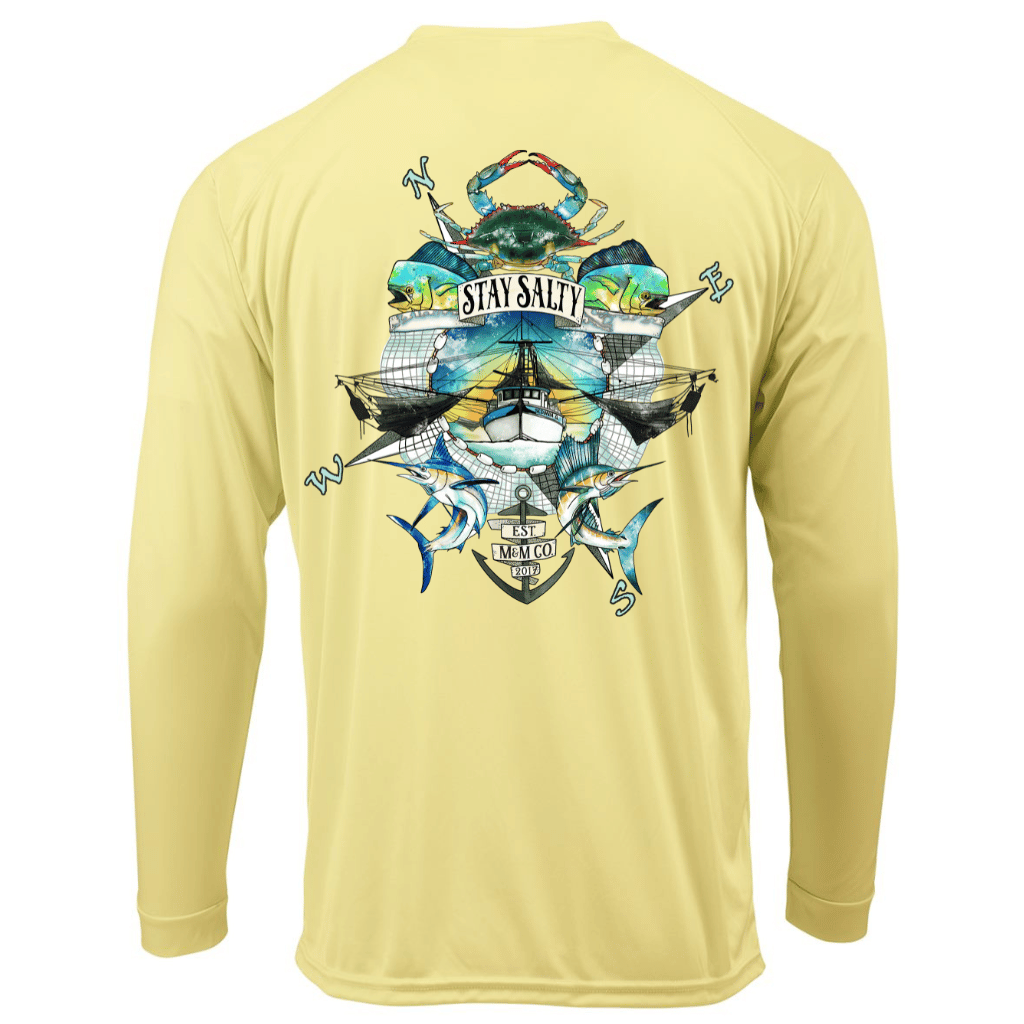 Mountains & Mermaids Stay Salty Performance Sun Shirt Small / Yellow MM2495