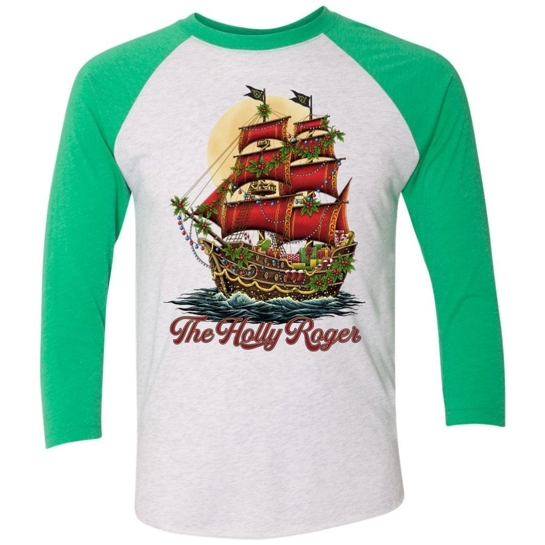 Mountains & Mermaids The Holly Roger Baseball T-Shirt (Green) Small