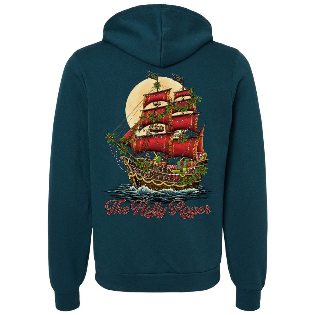 Mountains &amp; Mermaids The Holly Roger Full Zip Fleece Hoodie (Atlantic) S