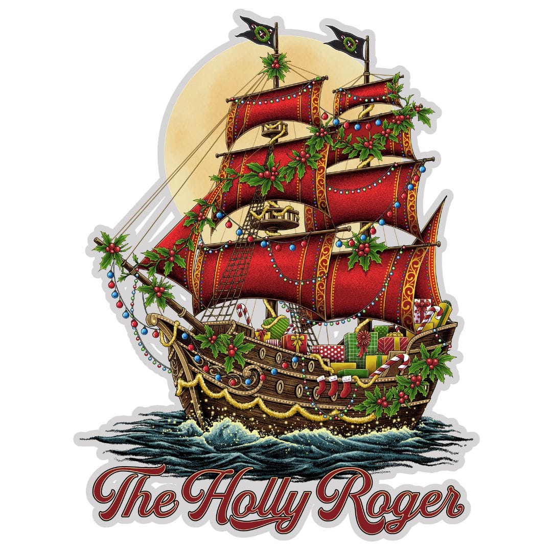 Mountains &amp; Mermaids The Holly Roger Sticker