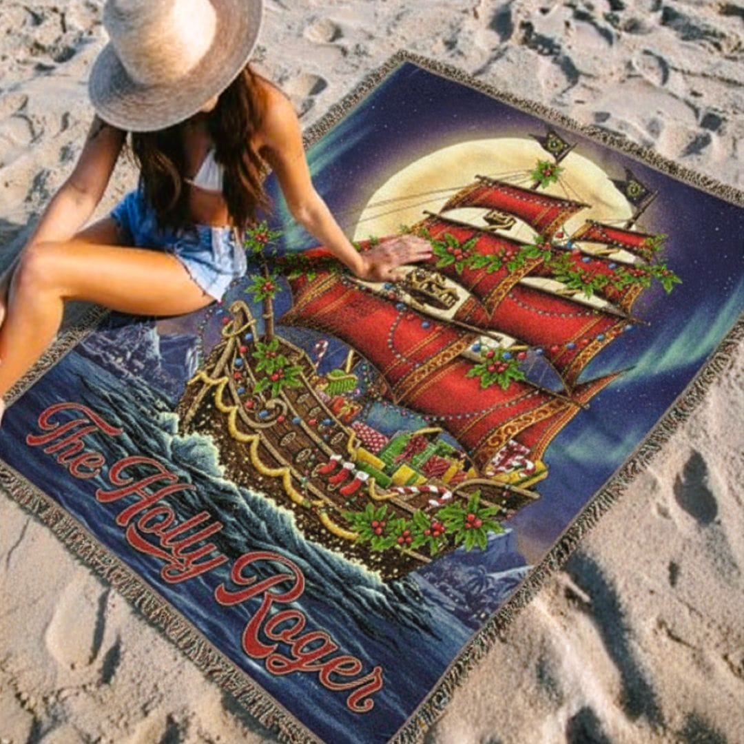 Mountains & Mermaids The Holly Roger Woven Blanket