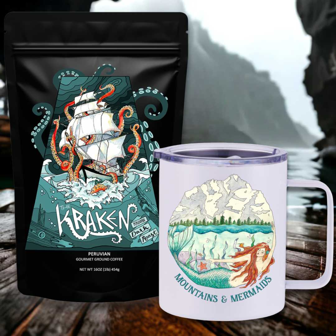 The Kraken Peruvian Dark Roast Travel Coffee Bundle - Mountains