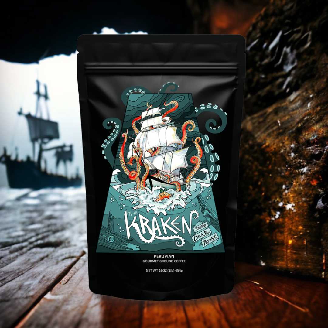 Mountains & Mermaids The Kraken Peruvian Dark Roast Whole Bean MM935