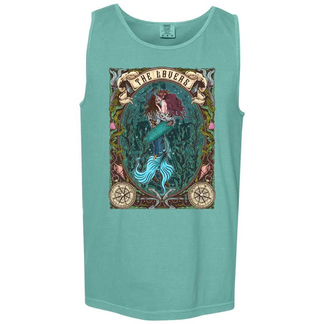 Mountains &amp; Mermaids The Lovers Boyfriend Tank (Seafoam) Small MM4290
